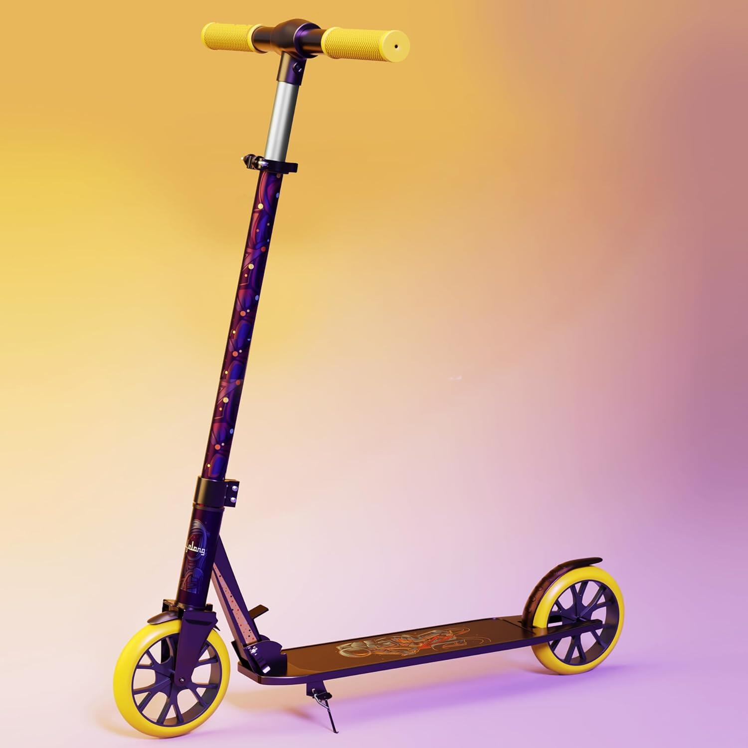 Lifelong Scooter for Kids 5+ Years - Foldable Aluminium Kids Scooter with Four Height Settings for Handle - Kick Scooter Capacity 120kg - Baby Scooter Toys for 5+ Year Old Boy & Girl - Skate Scooter-image-8