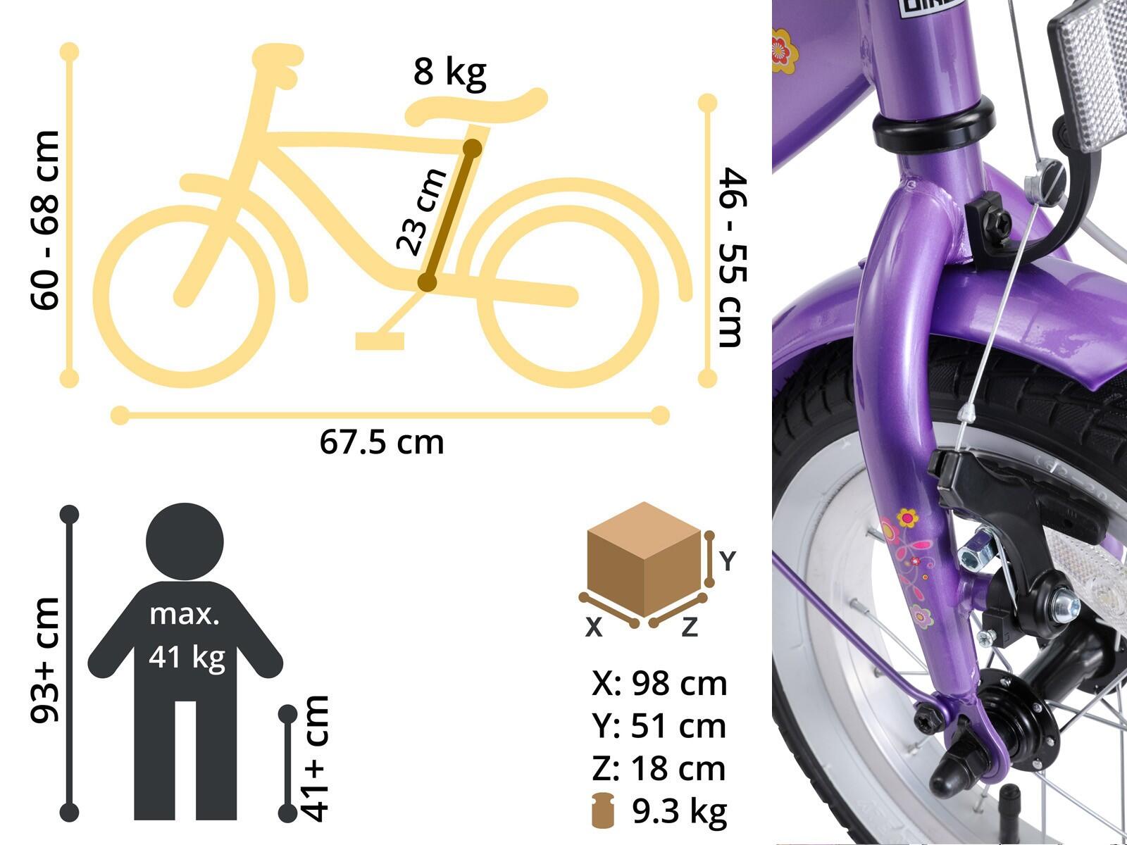 Bikestar kinderfiets Classic 12 inch lila/wit 5/5