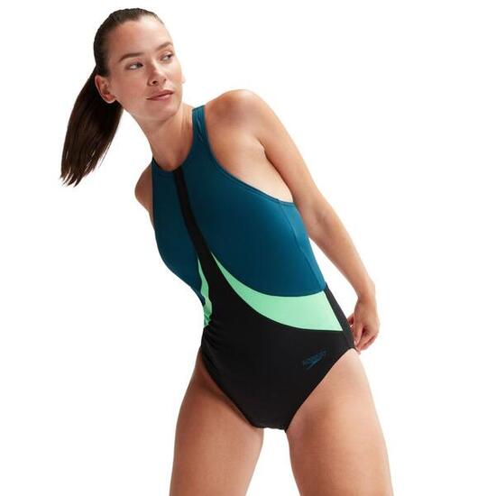 Maillot Speedo Colourblock col montant et dos croisé femme EU 52