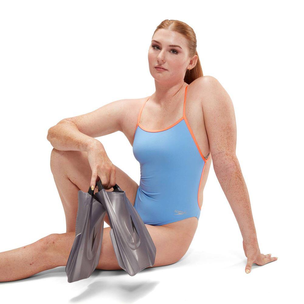 Maillot Speedo Solid V-Back Eco Endurance+ Bleu clair/Disco Peach Taille 38 7/7