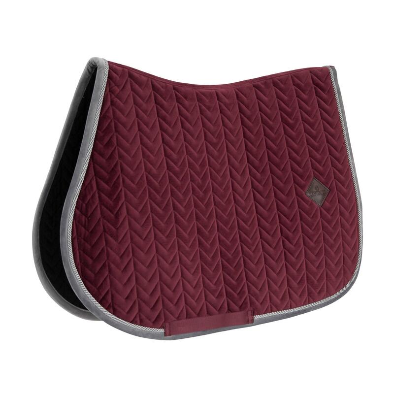 Tapis de selle velours contrast bordeaux