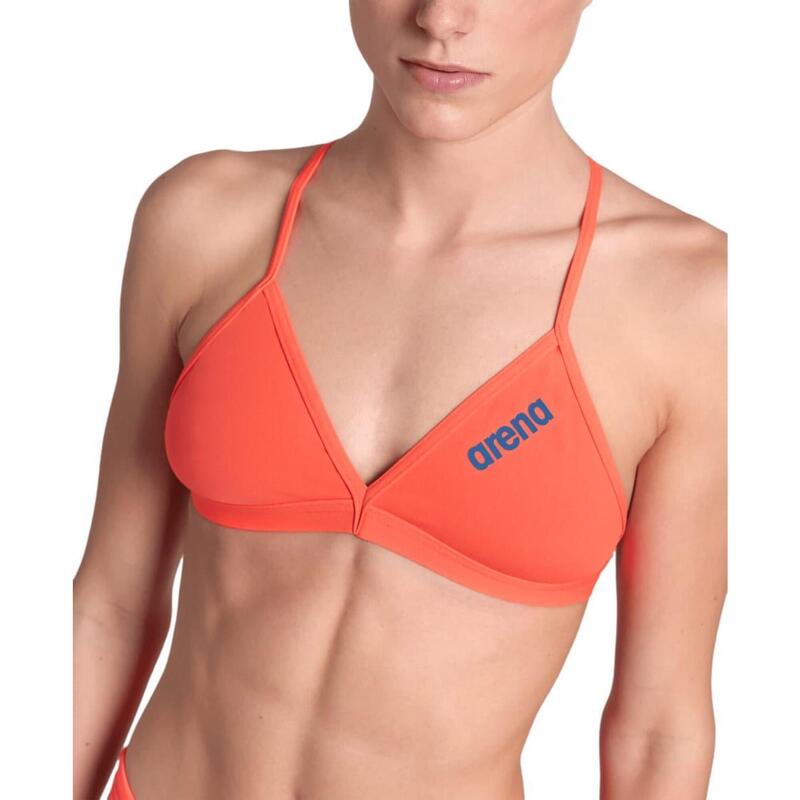 Arena W Team Swim Top Tie Back Solid bright Coral