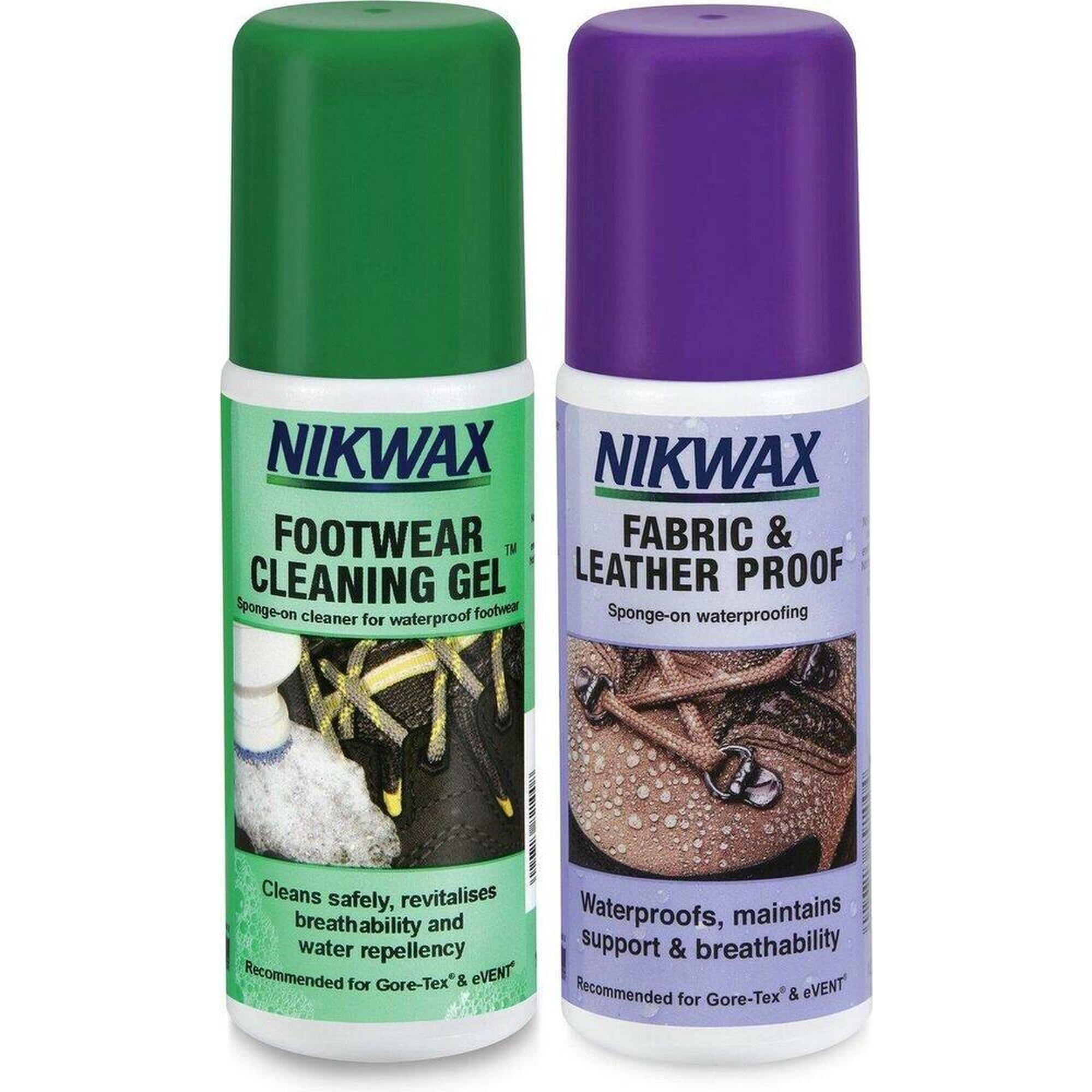 NikWax Twin 125ml Voordeel set: Fabric & Leather Proof / Footwear Cleaning Gel