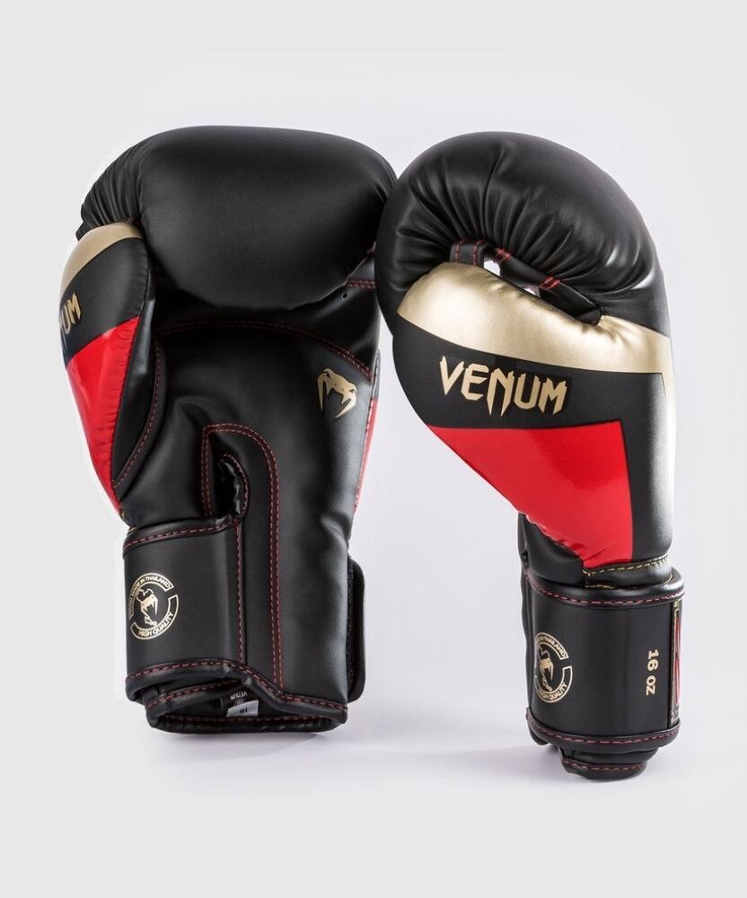 Boxerské rukavice VENUM ELITE - černo/zlato/červené 3/7