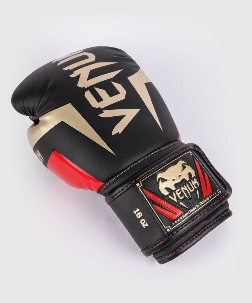 Boxerské rukavice VENUM ELITE - černo/zlato/červené 4/7
