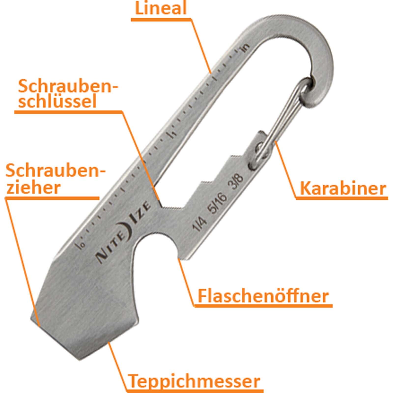 Mini Multi Tool DoohicKey Karabiner Messer Schrauben Schlüsselanhänger 2/7