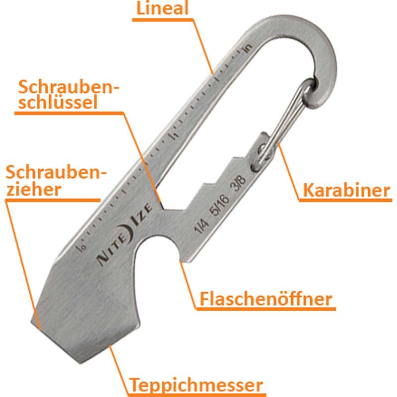 Mini Multi Tool DoohicKey Karabijnhaak Mes Schroef Sleutelhanger