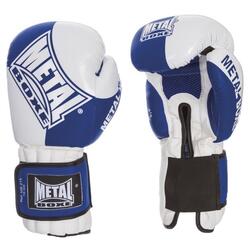 Metal Boxe Gant Entr Bf Velcro Bleu 14 oz