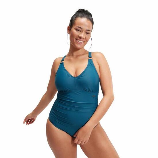 Maillot de bain femme Speedo Shaping V Neck 1 Piece Dark Teal +