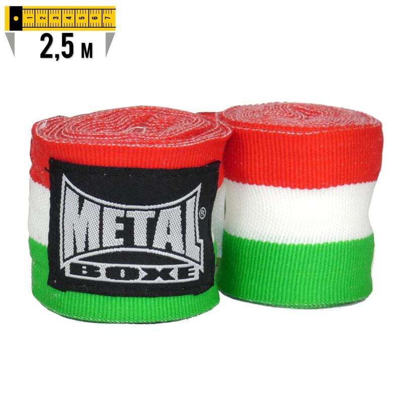 Bande De Boxe 2.50 Vert/Blanc/Rouge