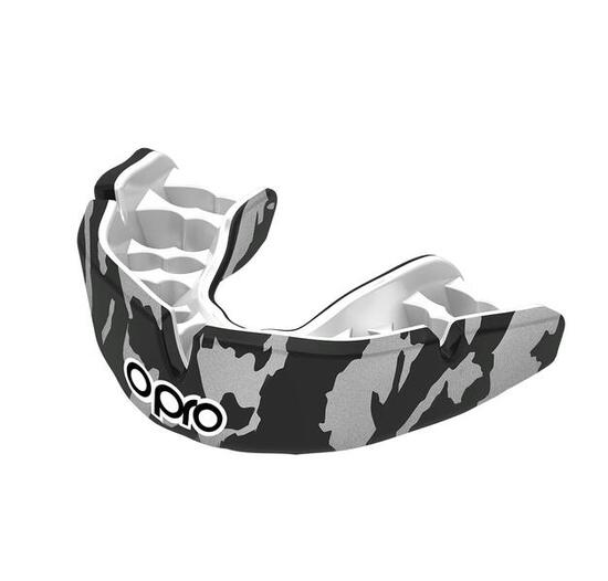 Protège-dents Instant Custom Fit OPRO Camo – Noir/Blanc/Argent