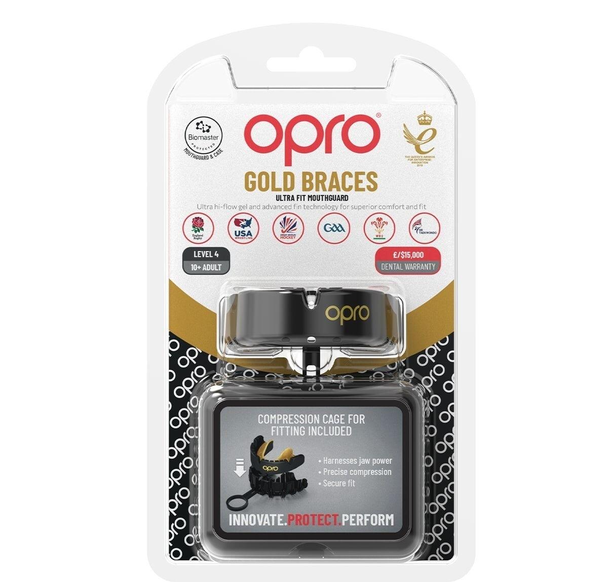 Mondbeschermer Opro Gold Ultra Fit Braces Wit En Goud 3/6
