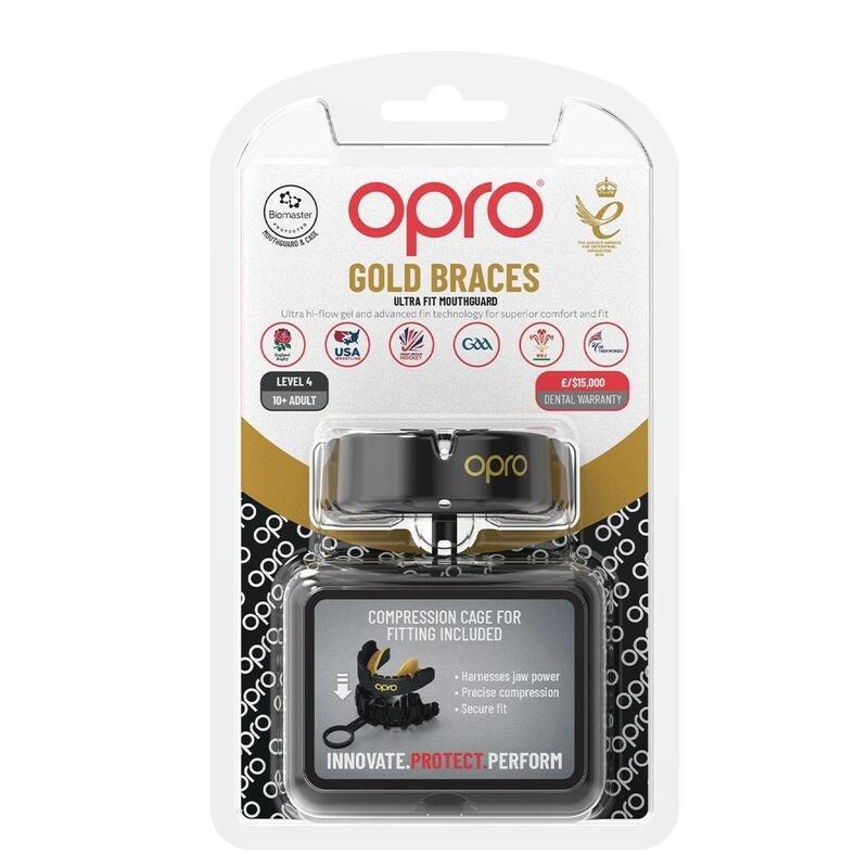 Protège-dents Opro Gold Ultra Fit Braces Blanc Et Or