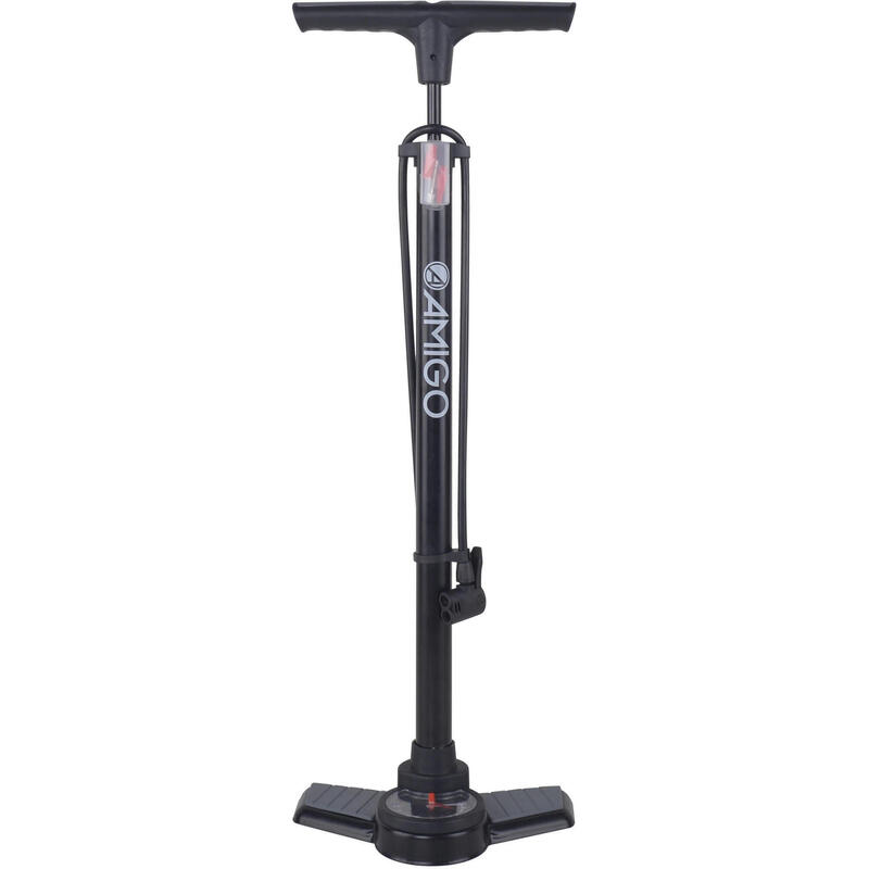 AMIGO luxe fietspomp met drukmeter 11 Bar 73 cm zwart