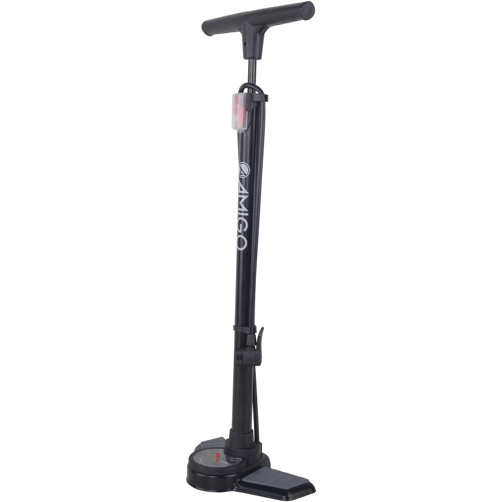 AMIGO luxe fietspomp met drukmeter 11 Bar 73 cm zwart