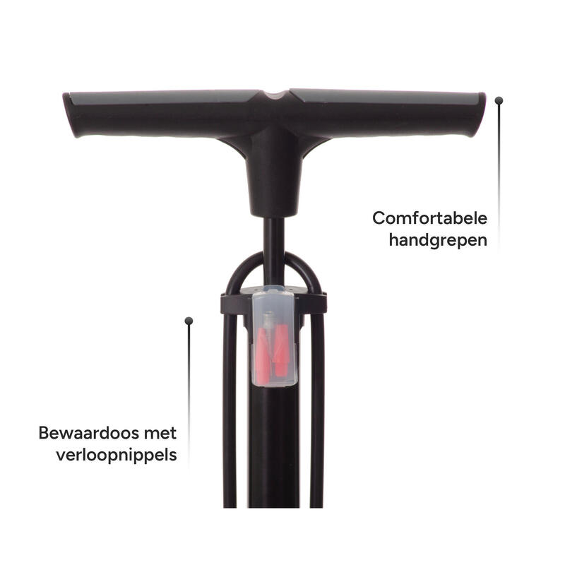 AMIGO luxe fietspomp met drukmeter 11 Bar 73 cm zwart