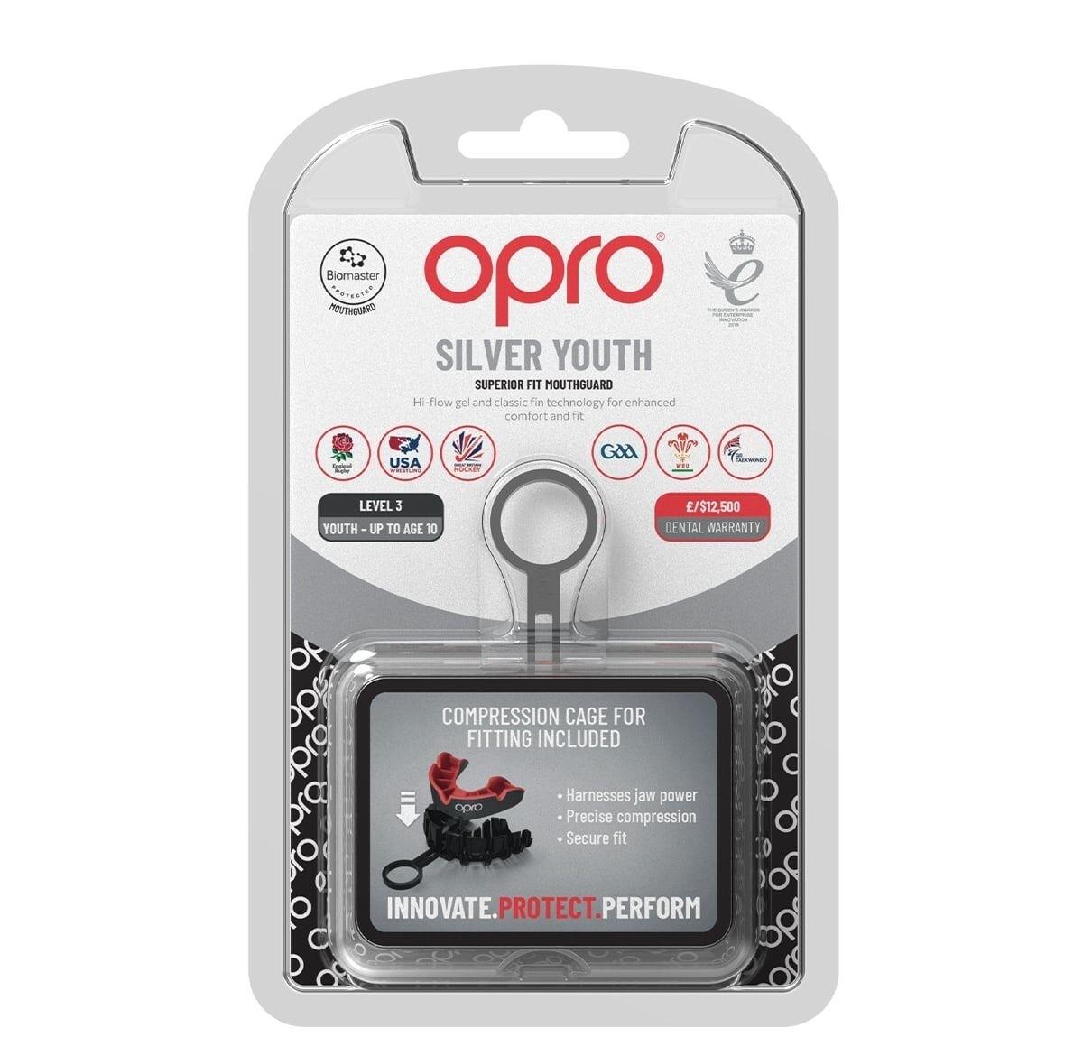 Protège-dents OPRO Silver Junior – Black/Red 3/5