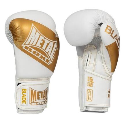 Gants de boxe Metal Boxe Blade Blanc Or 14 oz