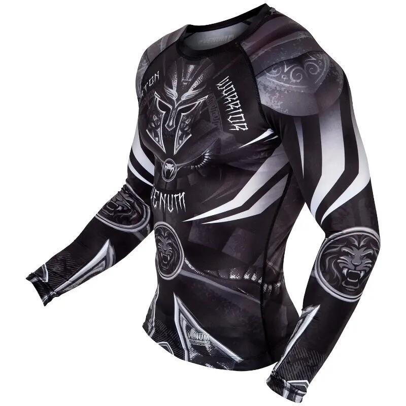 Venum Gladiator 3.0 Rashguard - Black-White - Long Sleeves 2/7