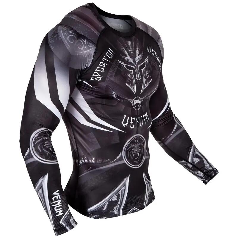 Venum Gladiator 3.0 Rashguard - Black-White - Long Sleeves 3/7