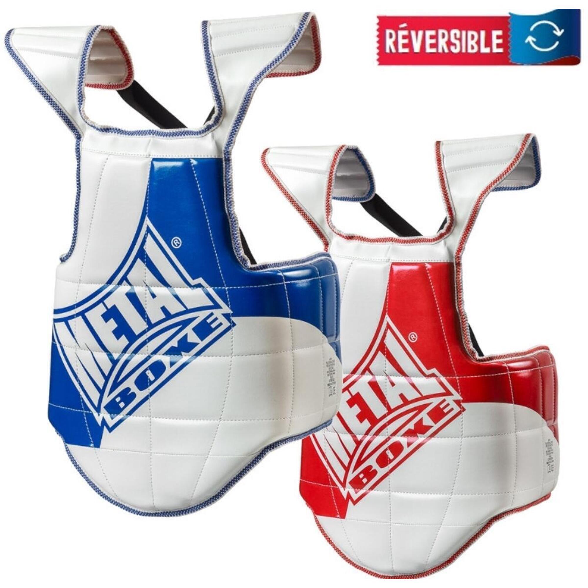 Metal Boxe - Metal Boxe Plastron Reversible Multiboxe T1 (-65 Kg) - Plastron - Blanc|rouge - 40 M - Decathlon