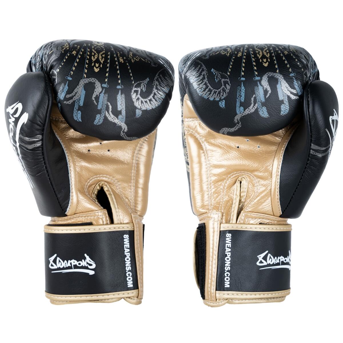 Boxhandschuhe 8 WEAPONS – Schwarz/Gold – 16 Oz – Three Elephants 2.0 5/7