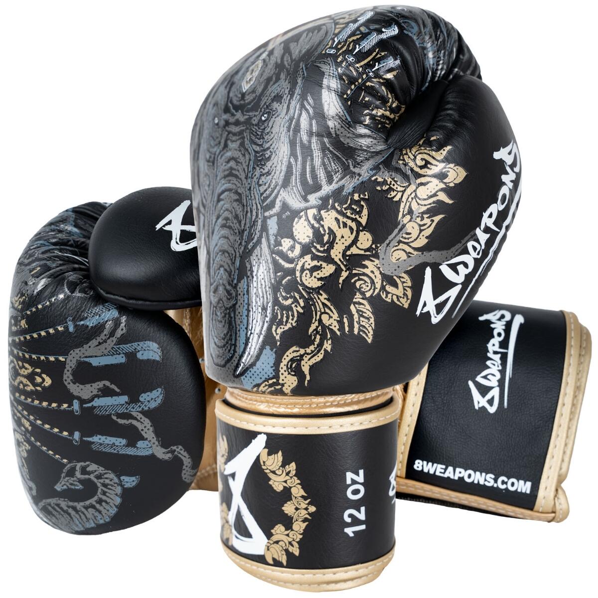 Boxhandschuhe 8 WEAPONS – Schwarz/Gold – 16 Oz – Three Elephants 2.0 3/7