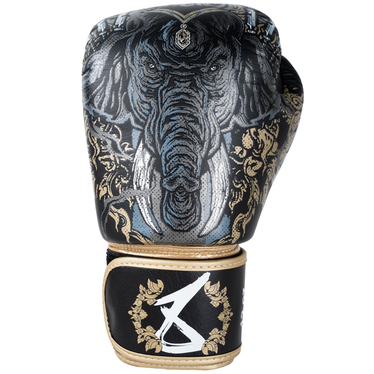 Boxhandschuhe 8 WEAPONS – Schwarz/Gold – 16 Oz – Three Elephants 2.0 6/7
