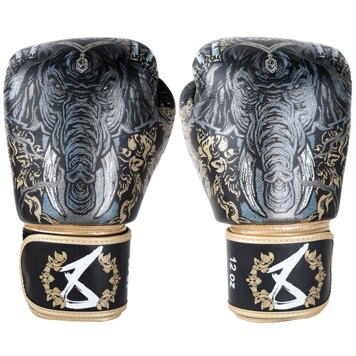 Boxhandschuhe 8 WEAPONS – Schwarz/Gold – 16 Oz – Three Elephants 2.0 4/7