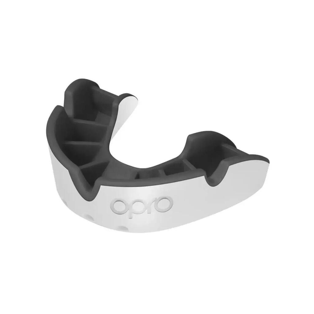 Mouthguard OPRO Silver Junior – White/Black