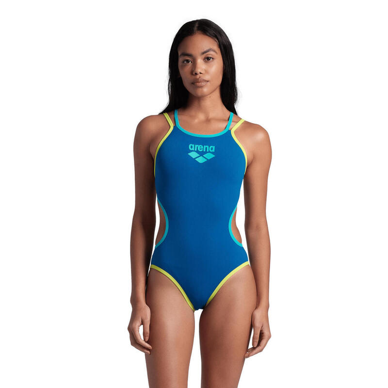 Arena W One Double Cross Back One Piece blue Cosmo-Softgreen