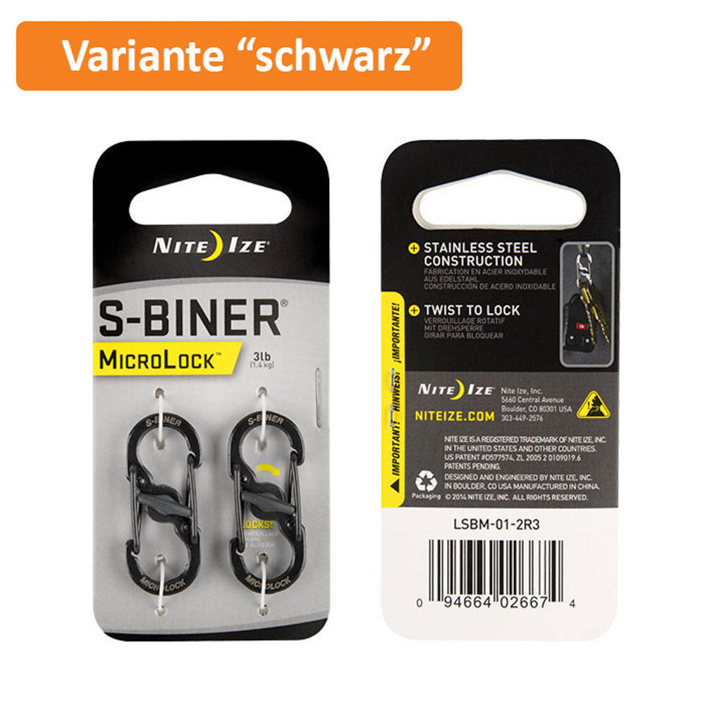 Karabinerhaken Nite Ize S-Biner Microlock (x2) 3/5