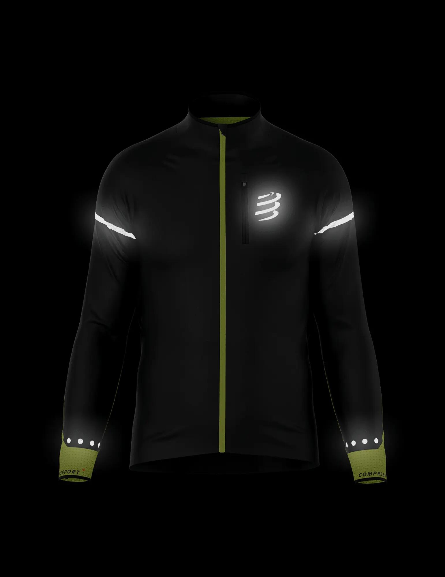 Compressport Uomo Giacca a vento antivento Flash ad alta visibilità 3/7