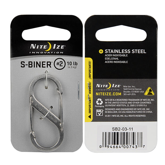 Dubbele karabijnhaak S-biner mini haak sleutelhanger 3/5