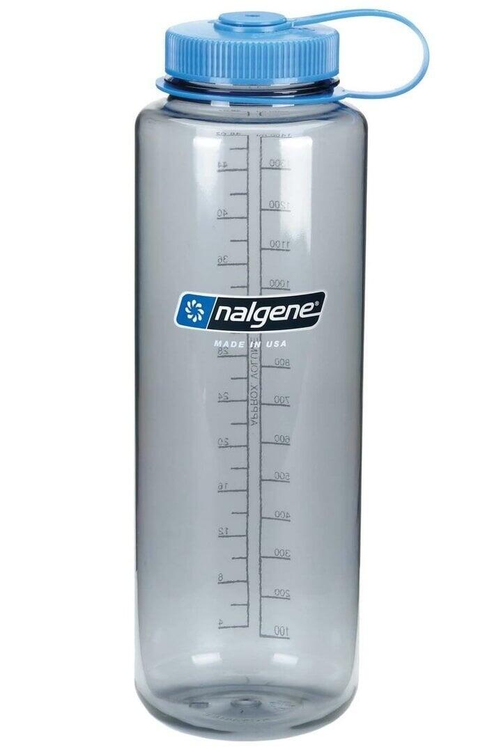 NALGENE 1.5L Wide Mouth Sustain Water Bottle - Made From 50% Plastic Waste - Grey