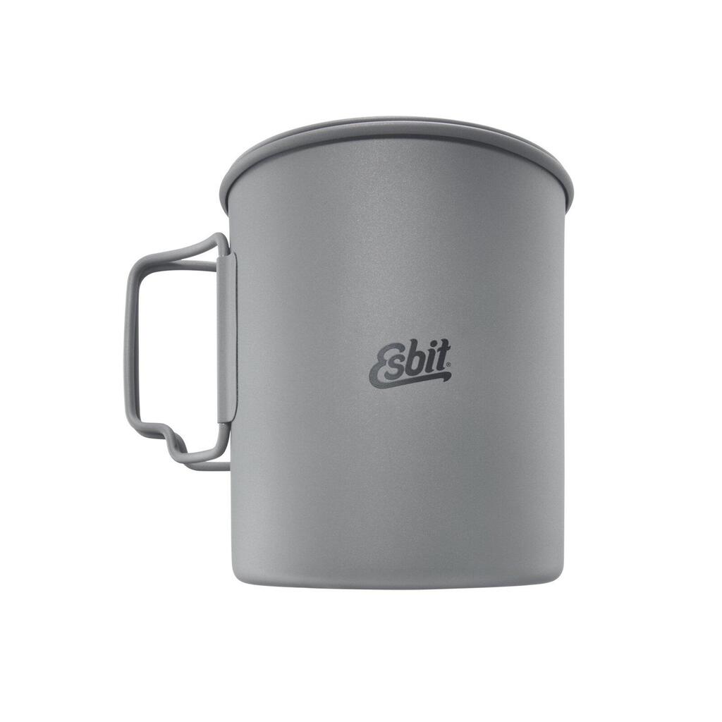 Титаниев съд Esbit 750 ml с капак и калъф за прибори