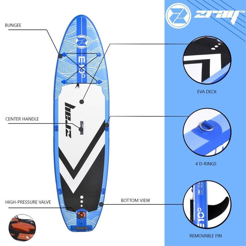 Stand Up Paddle ZRAY EVASION E10 Dropstitch 297x76x13cm 10'x30„x5”