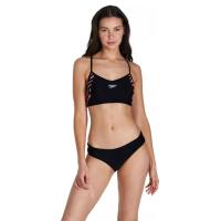 Speedo thinstrap volley bikini - zwart / rood / wit - uk maat 42