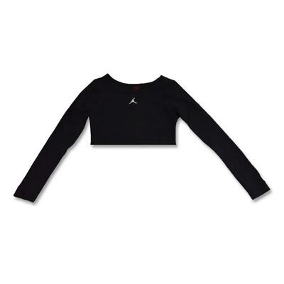 Dames cropped longsleeve shirt flight top core black / wh