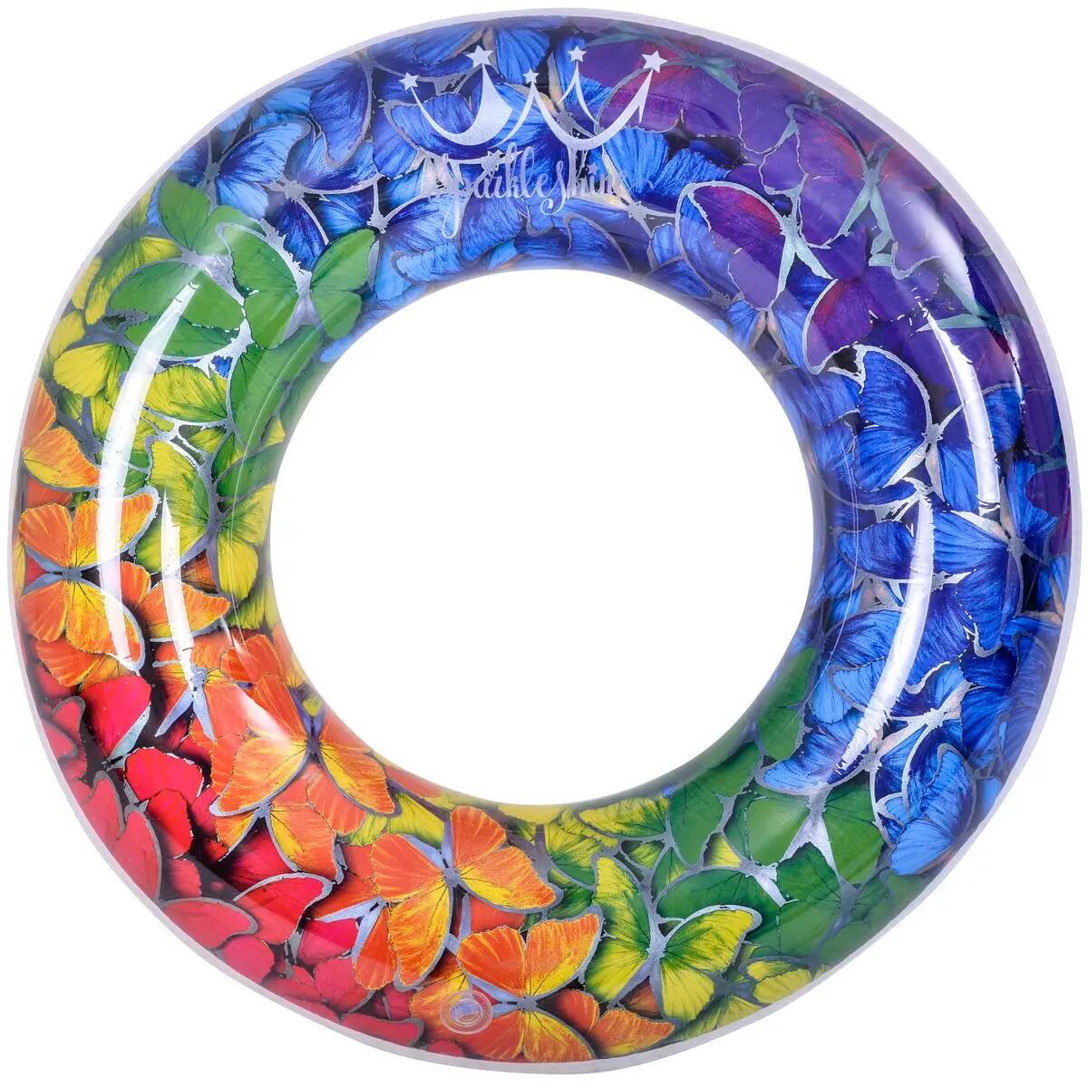 Schwimmring Schmetterling Ø90cm bunt, aufblasbar mit Sicherheitsventil 2/7