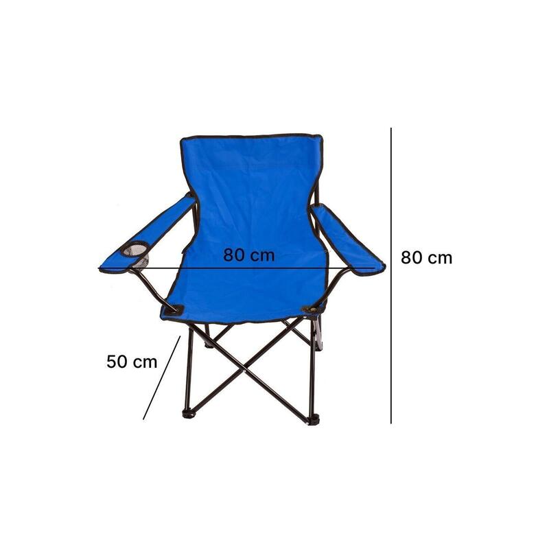 Silla de Camping Plegable de Acero con R JARDIN202 Azul Pack 2 uds