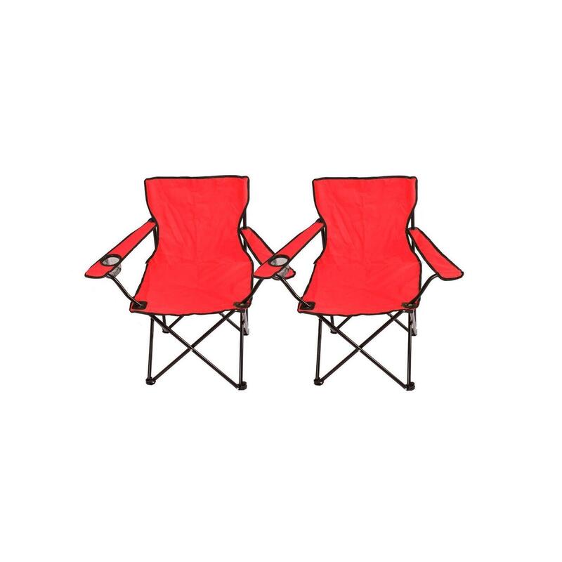 Silla de Camping Plegable de Acero con R JARDIN202 Roja Pack 2 uds