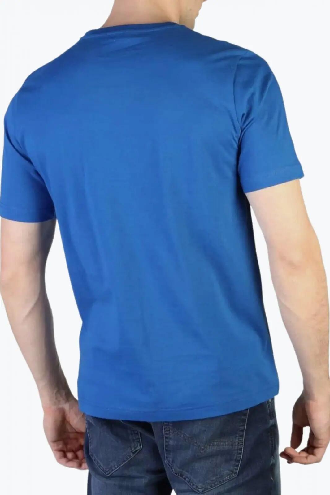 Tricou barbati cu imprimeu cu logo T_JUST_J5_00S4EL albastru 2/5