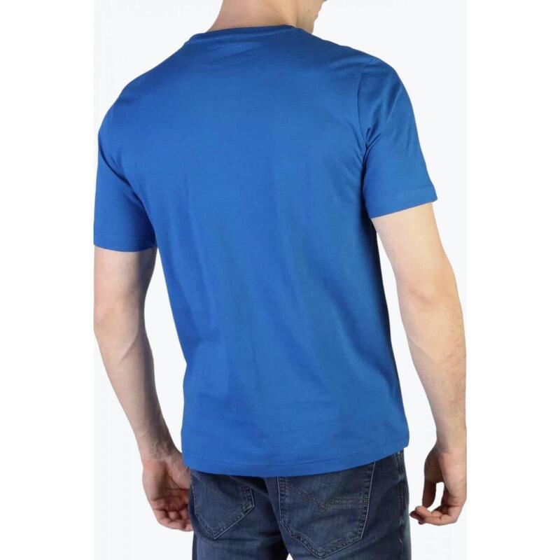 Tricou barbati cu imprimeu cu logo T_JUST_J5_00S4EL albastru