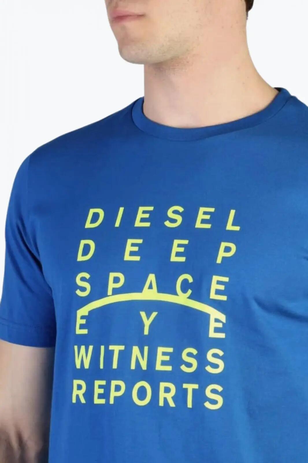 Tricou barbati cu imprimeu cu logo T_JUST_J5_00S4EL albastru 3/5