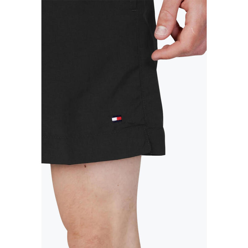 Pantaloni scurti barbati pentru inot cu logo brodat si croiala Regular fit negru