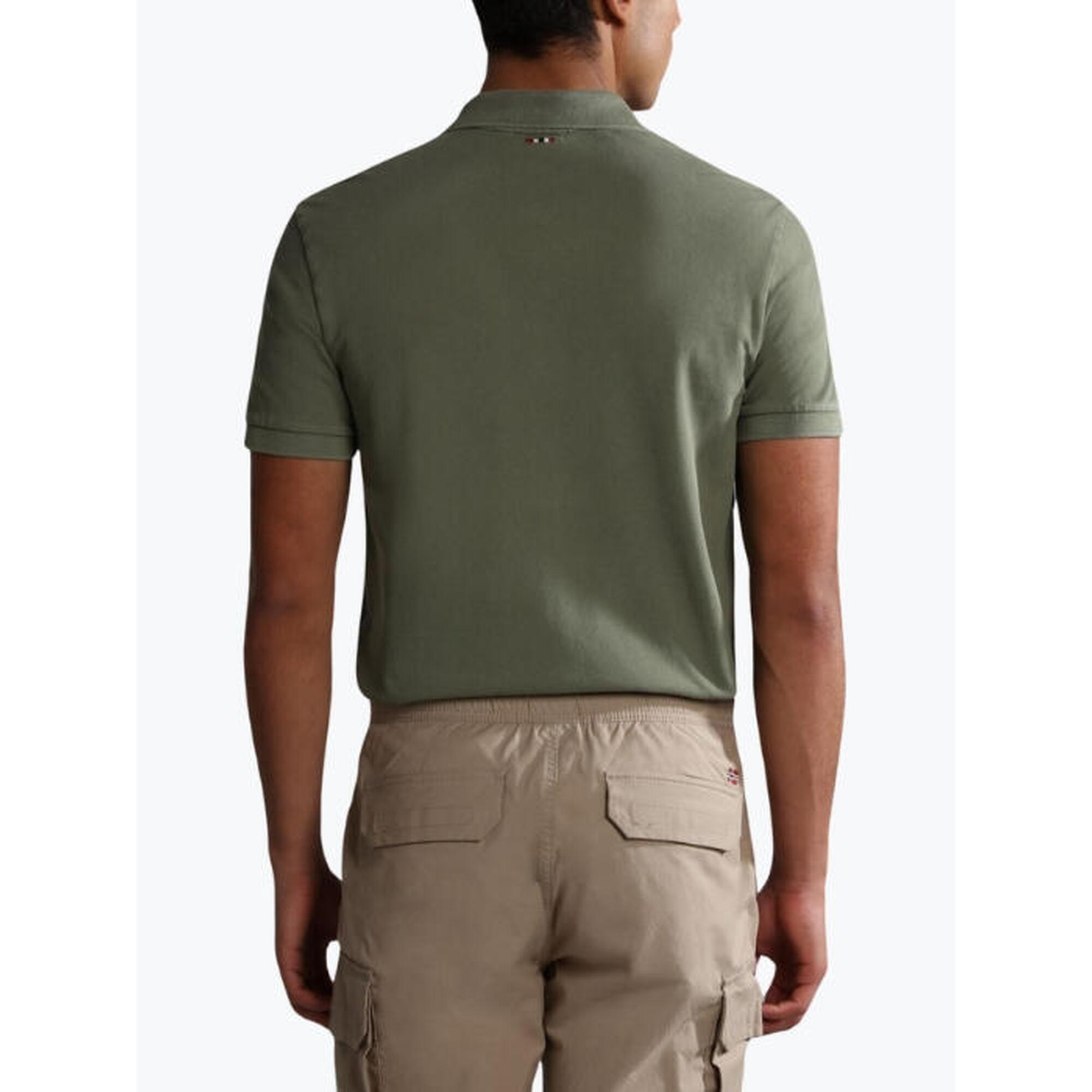 Tricou polo barbati din bumbac Elbas cu croiala Regular Fit verde