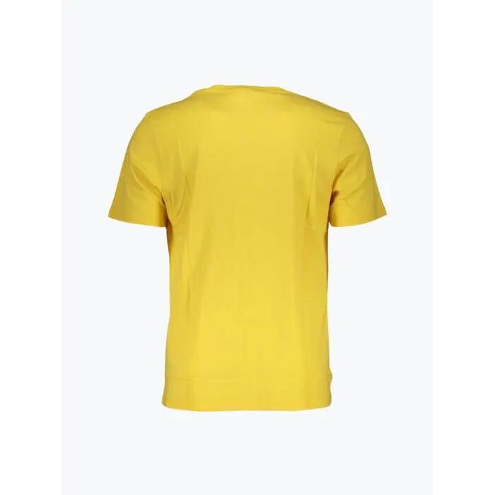 Tricou barbati cu imprimeu cu logo din bumbac, Galben