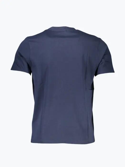 Tricou barbati din bumbac cu logo si croiala Regular fit albastru inchis 2/2