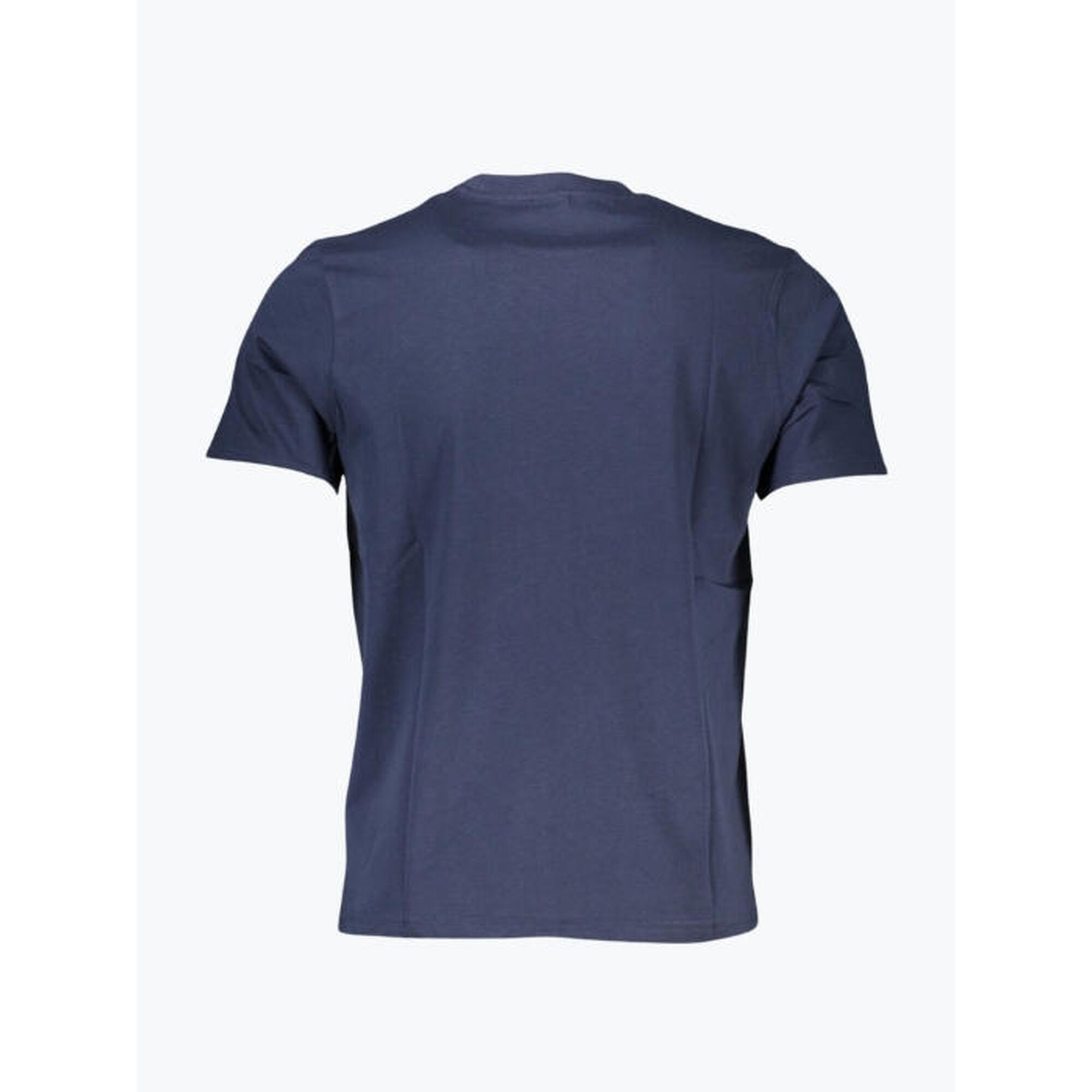 Tricou barbati din bumbac cu logo si croiala Regular fit albastru inchis